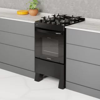 FOGAO A GAS REALCE PREMIUM GLASS 4Q PRETO
