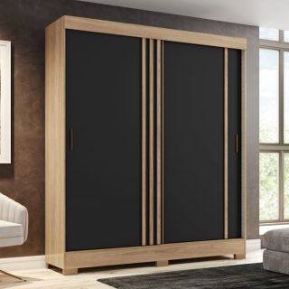 Roupeiro 2Portas Desl Jequi Br/Jequi Br/Preto HP