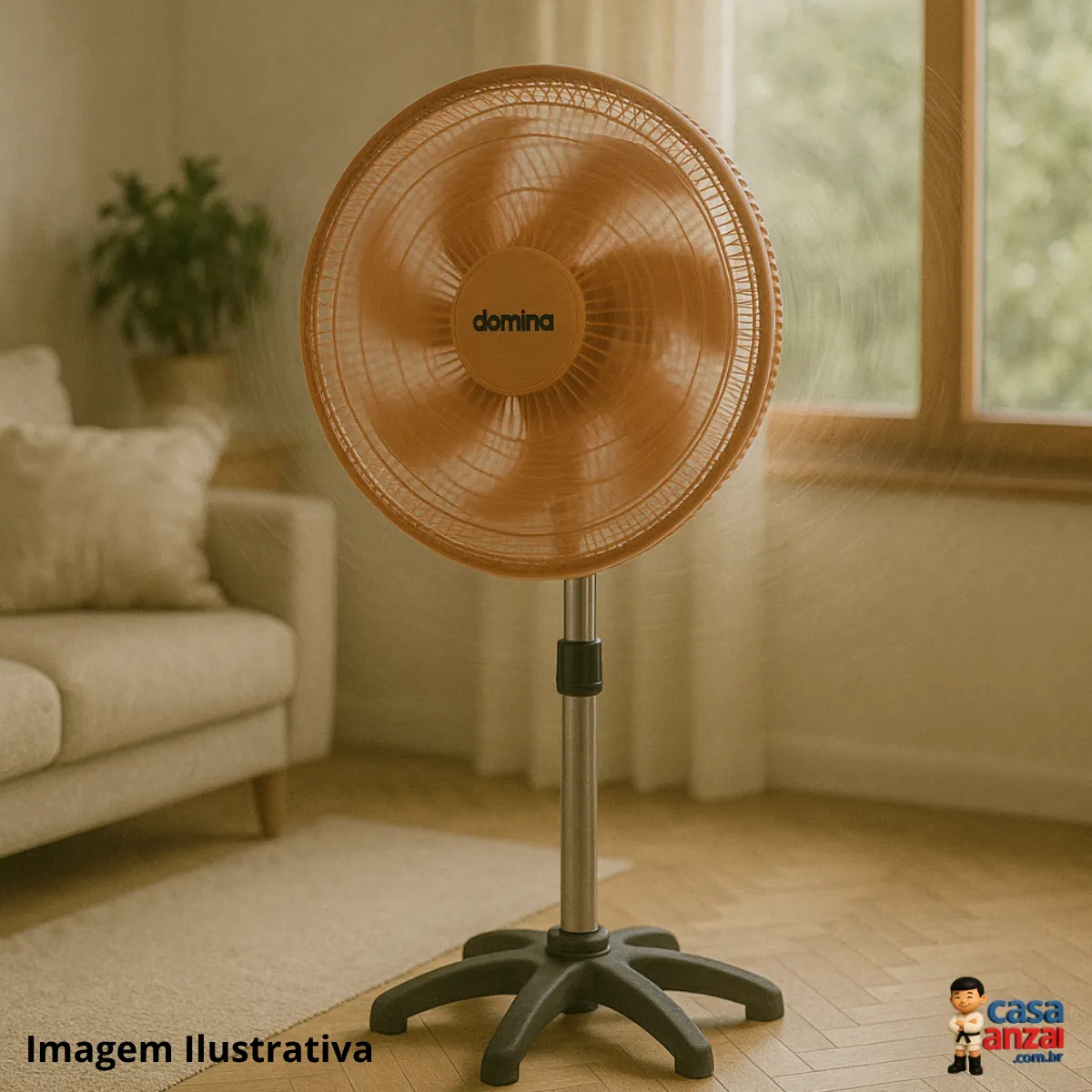 VENTILADOR DOMINA OSCILANTE COLUNA 50 CM 127 V BRONZE