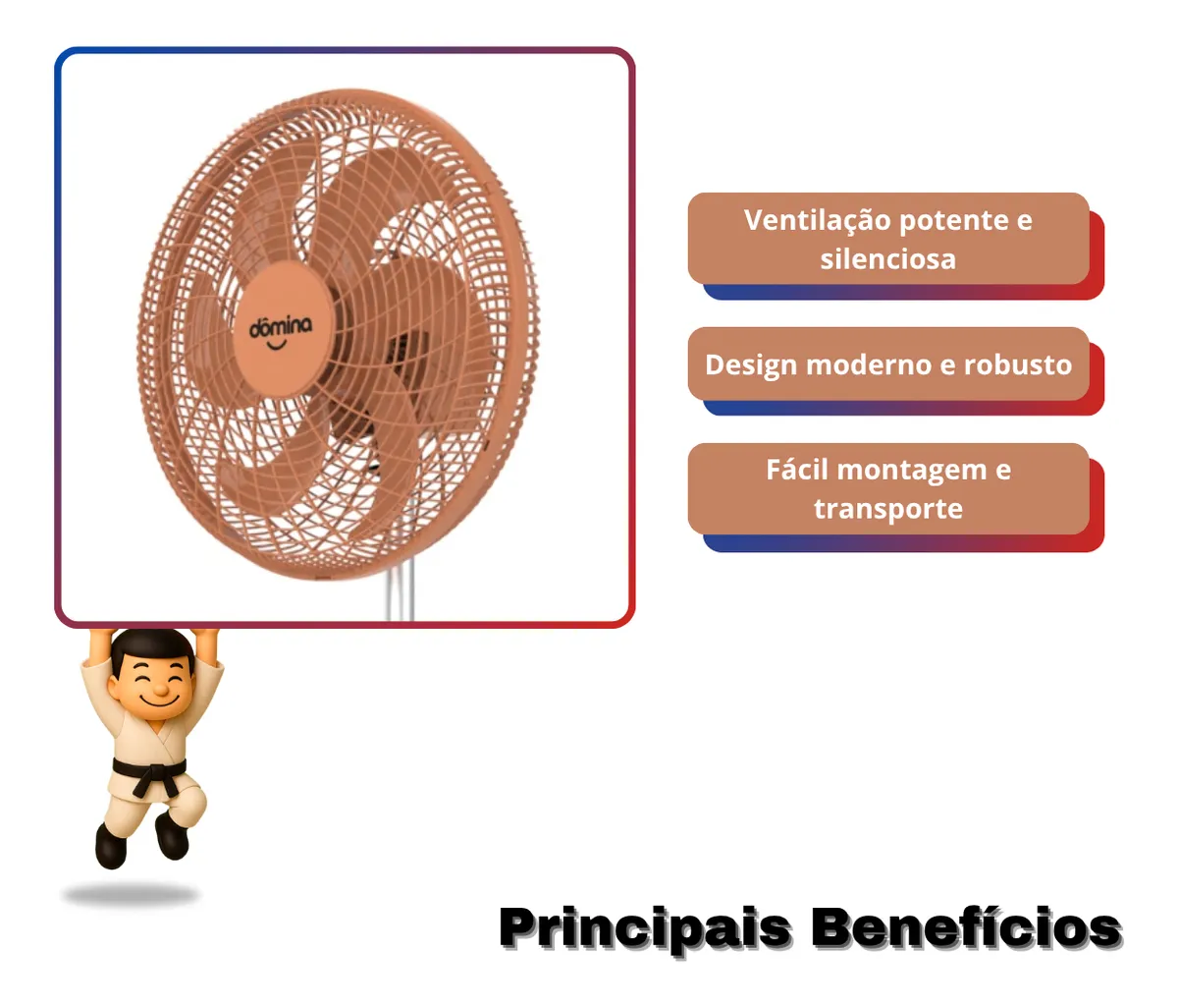 VENTILADOR DOMINA OSCILANTE COLUNA 50 CM 127 V BRONZE