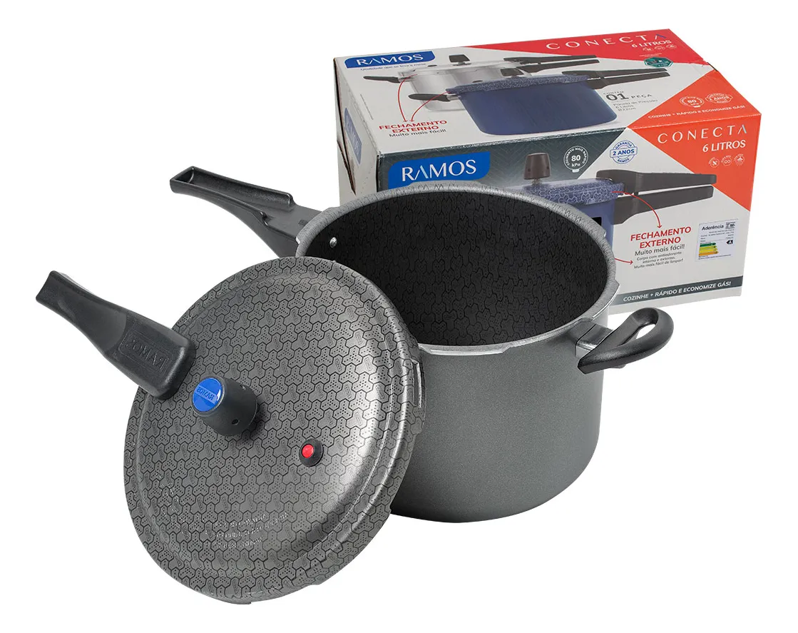 PANELA DE PRESSAO CONECTA RAMOS 6 L ANTIAD. GRAFITE (F.E.)