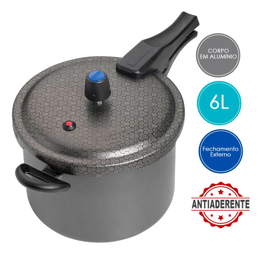 PANELA DE PRESSAO CONECTA RAMOS 6 L ANTIAD. GRAFITE (F.E.)