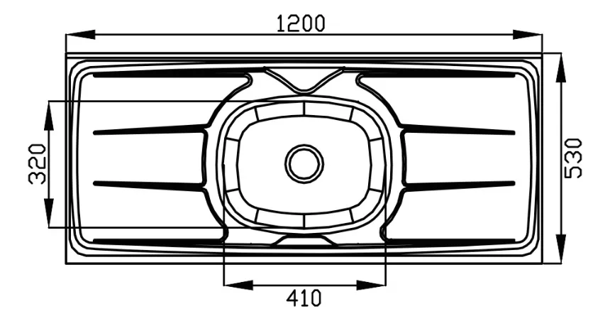 PIA INOX 120X53 C/CONC.GHELPLUS