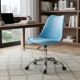 CADEIRA SECRETARIA EAMES C50 AZUL BEST