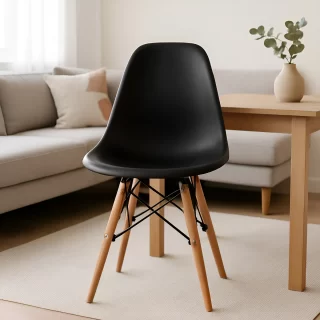 CADEIRA EAMES BEST C80 PRETO PES PALITO