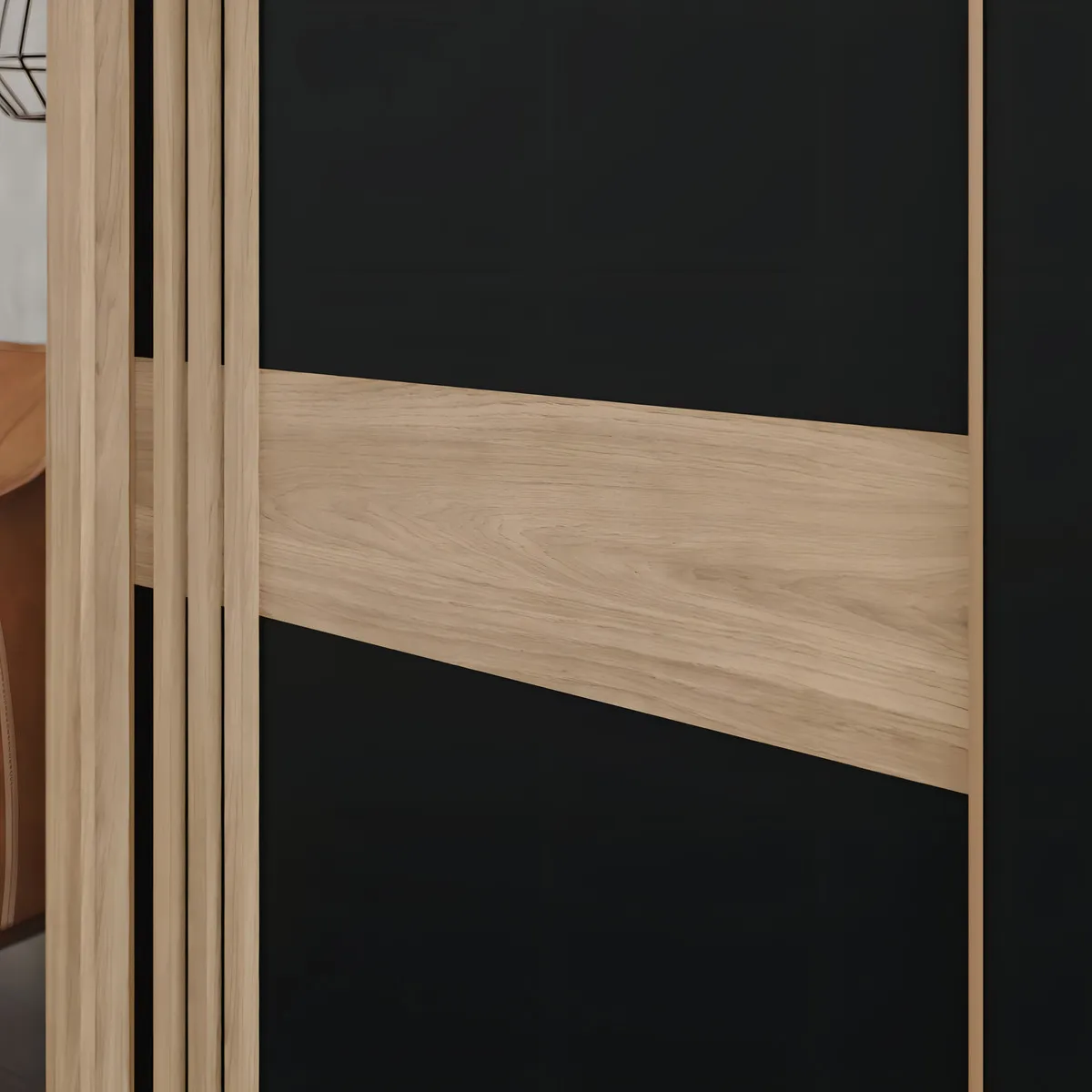 Roupeiro 2Portas Desl Jequi Br/Jequi Br/Preto HP