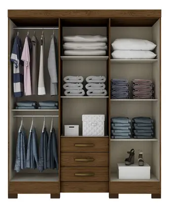 Roupeiro 06 Portas 03 Gavetas Castanho HP