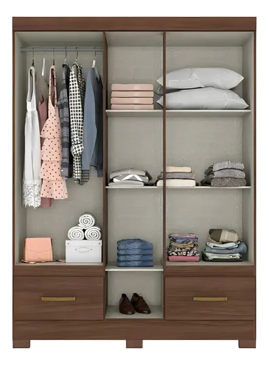 Roupeiro 05 Portas 02 Gavetas Castanho HP