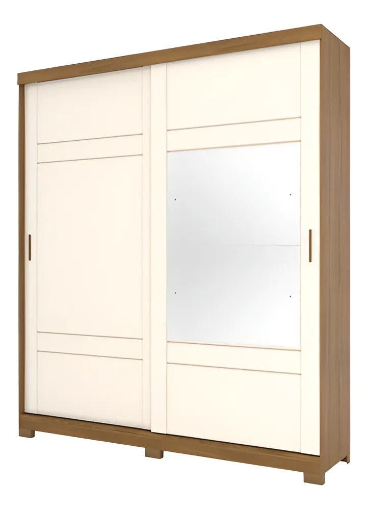 D239-127 Roupeiro Verg 02 Portas Deslizantes Nature/OFF White