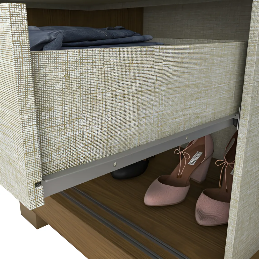 D239-127 Roupeiro Verg 02 Portas Deslizantes Nature/OFF White