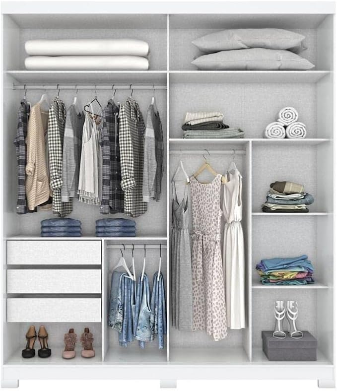 D239-66 Roupeiro Verg 02 Portas Deslizantes Branco