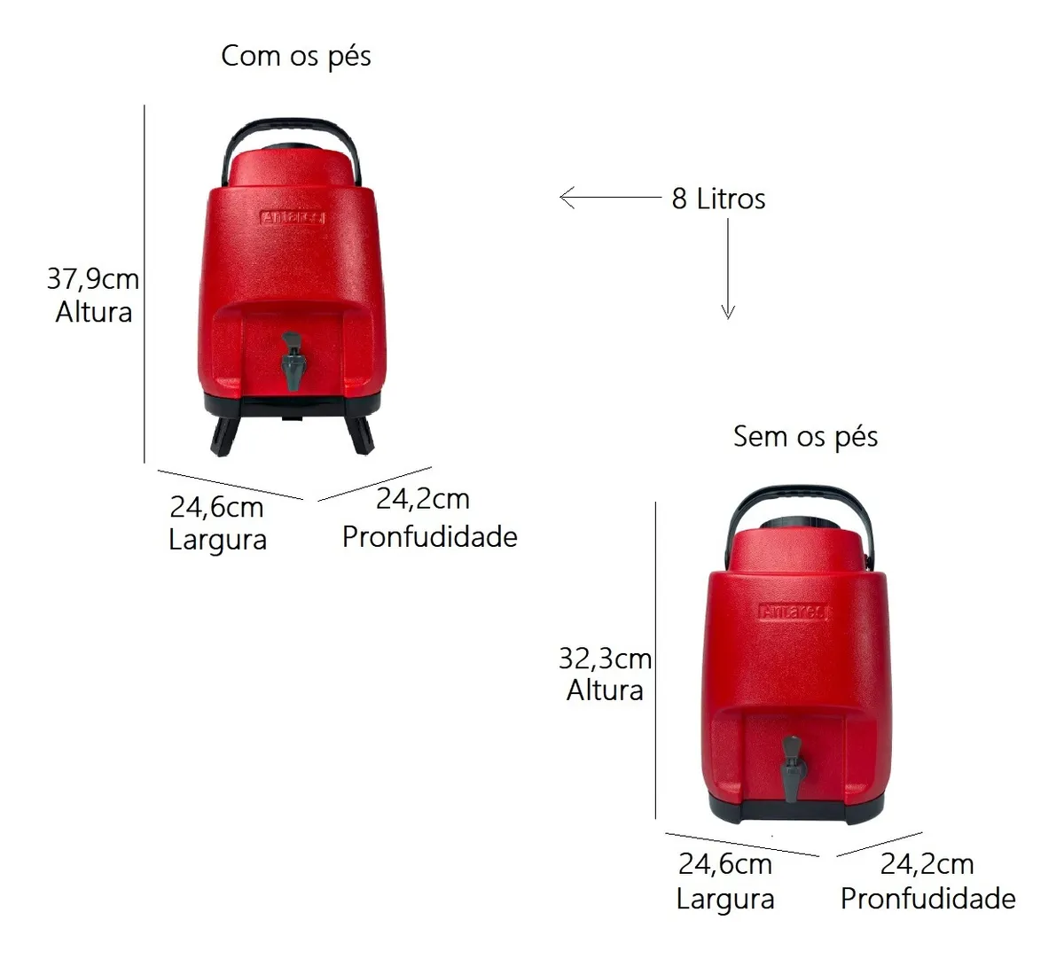 GARRAFAO TERMICO 8,0L C/TORNEIR ANTAR VM