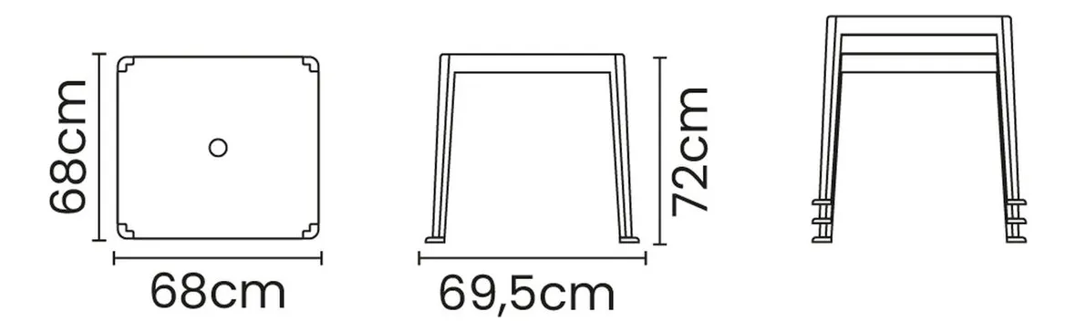 MESA TRAMONTINA QUADRADA TAMBAU VM
