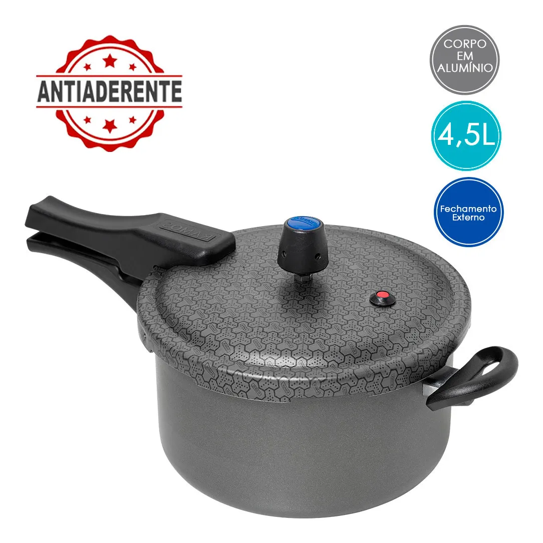 PANELA DE PRESSAO CONECTA RAMOS 4,5 L ANTIAD. GRAFITE (F.E.)