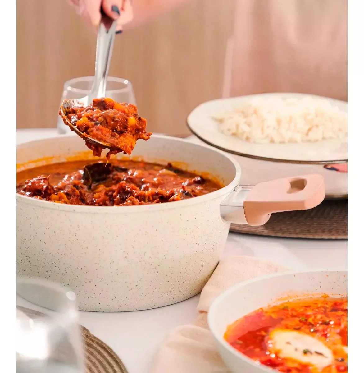 CONJUNTO DE PANELAS CARMELA VANILA 3 PEÇAS