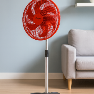VENTILADOR DOMINA OSCILANTE COLUNA 50 CM 127 V VERMELHO