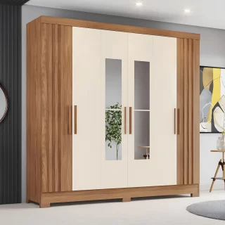 B367-127 Roupeiro 06 Portas Nature/Off White