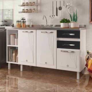 BALCÃO TRIPLO 2GV C/PIA STAR NEW PRETO