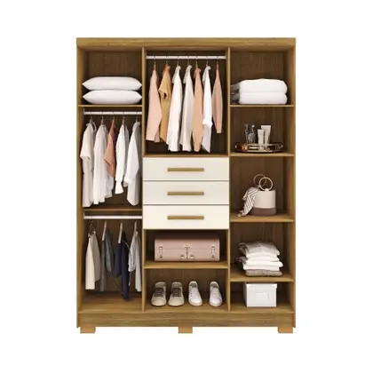 GUARDA ROUPA TAURUS 6P-3G IMPERIAL 2012 NATURE/CHAMPANHE