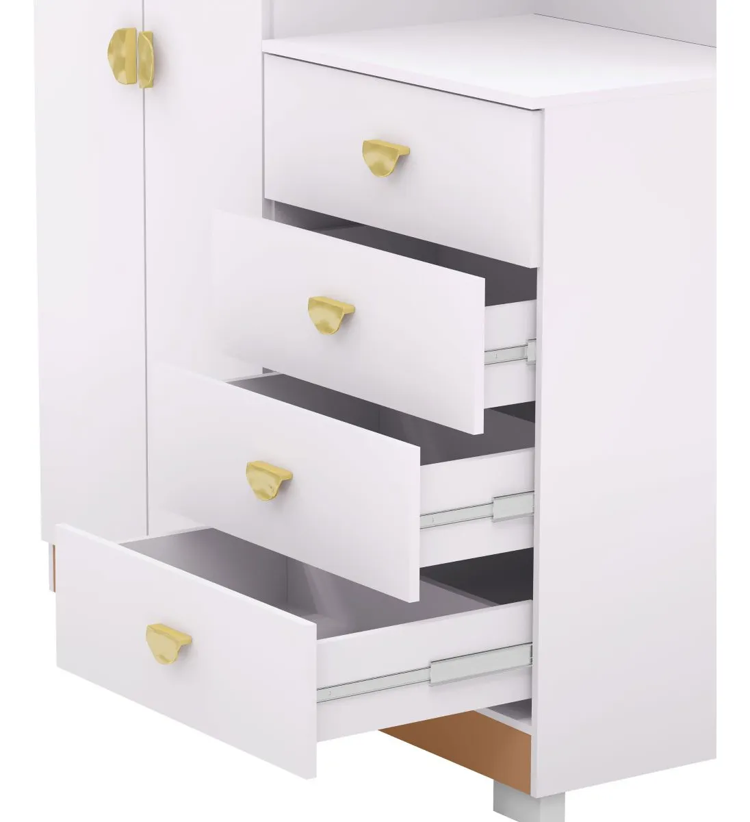 COMODA ROUPEIRO CRISTAL 2025 BRANCO/CAMARIM