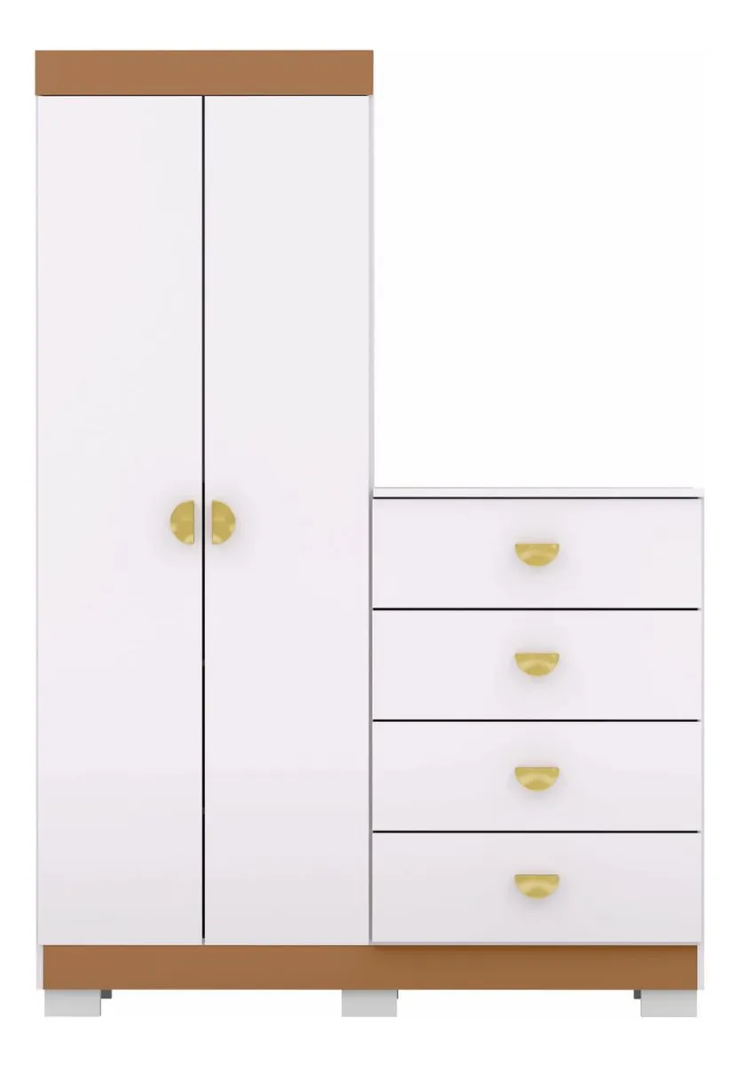 COMODA ROUPEIRO CRISTAL 2025 BRANCO/CAMARIM