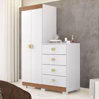 COMODA ROUPEIRO CRISTAL 2025 BRANCO/CAMARIM