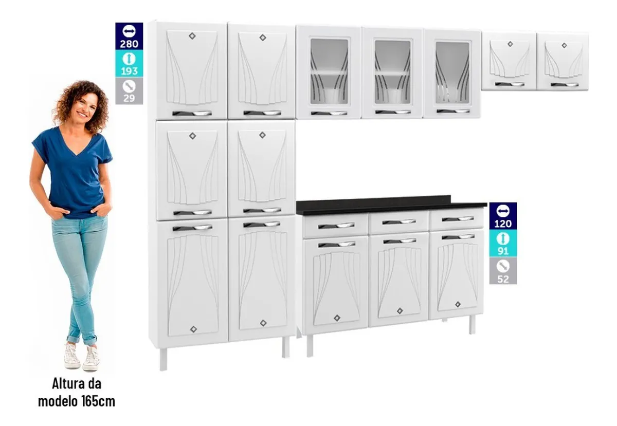 COZINHA COMPACTA 60 STAR NEW BRANCO – 3 VID