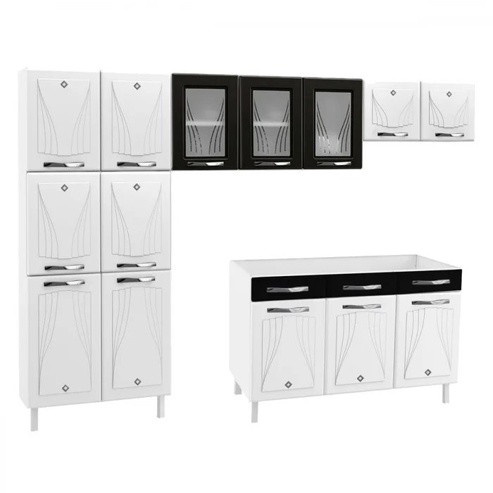 COZINHA COMPACTA 60 STAR NEW PRETA – 3 VID