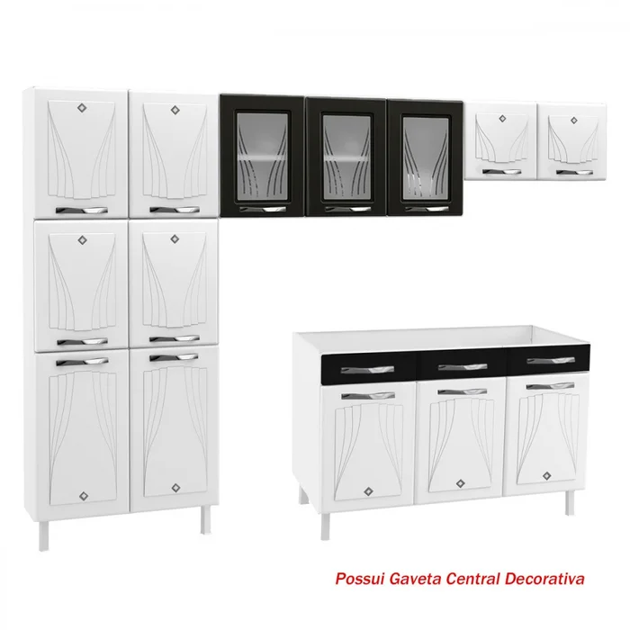 COZINHA COMPACTA 60 STAR NEW PRETA – 3 VID