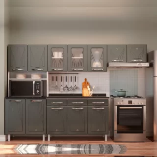 COZINHA COMPACTA 60 STAR NEW CINZA TOTAL 3 VID