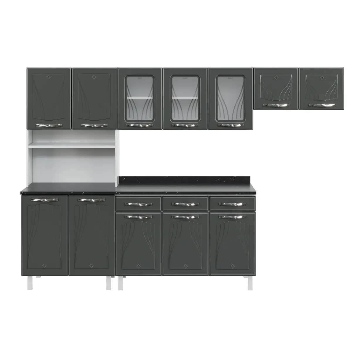 COZINHA COMPACTA 60 STAR NEW CINZA TOTAL 3 VID
