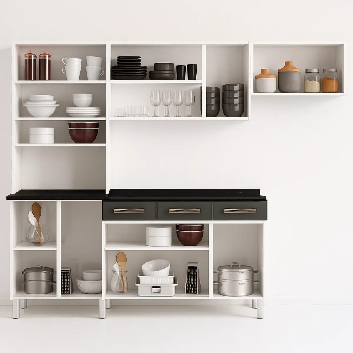 COZINHA COMPACTA 60 STAR NEW CINZA TOTAL 3 VID