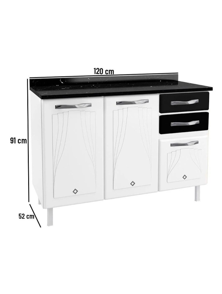 BALCÃO TRIPLO 2GV C/TAM STAR NEW PRETO