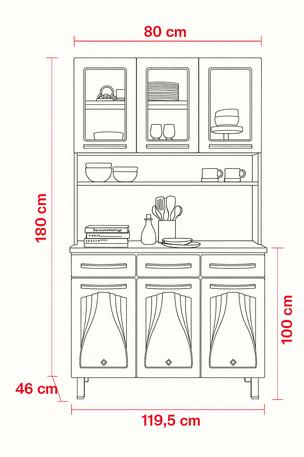KIT CRISTAL TRIPLO 3GV 3P CV PRETO