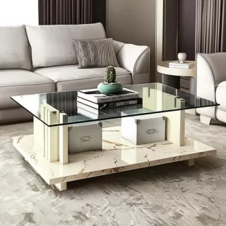 MESA DE CENTRO FRIZZ CALACATA/OFF WHITE