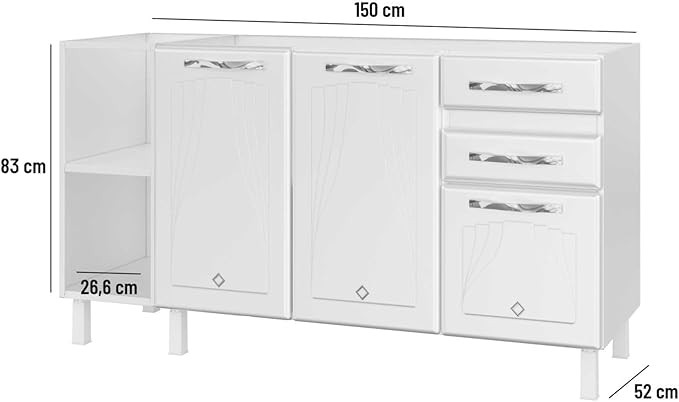 BALCAO TRIPLO 2GV C/PIA STAR NEW BRANCO