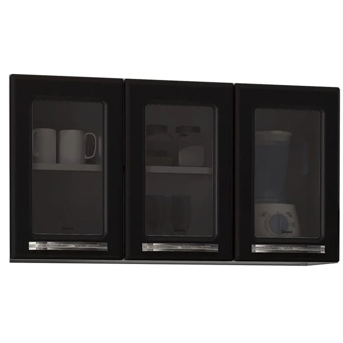 ARMARIO ESMERALDA TRIPLO MEDIO 3P CV PRETO