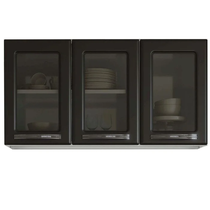 ARMARIO ESMERALDA TRIPLO MEDIO 3P CV PRETO