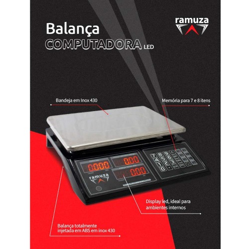 BALANCA ELE. 31KG RAMUZA C/BATERIA