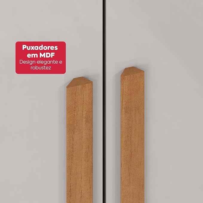 GUARDA ROUPA 08 PTS ANDARA SOFT 2024 – C/ESP E C/PES PVC AMENDOA CLEAN/OFF WHITE