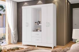 GUARDA ROUPA MOBI CAPELA 04 PTS COR 241-BRANCO FOSCO LISO/BIFLEX