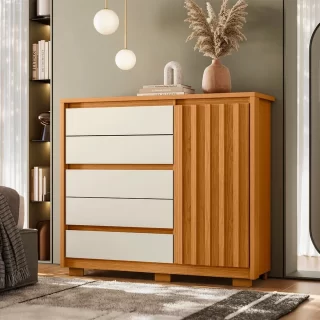 COMODA SAPATEIRA DUETTO FREIJO/OFF WHITE