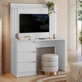 ESCRIVANINHA COM PAINEL DOBLE COR 135-BRANCO FOSCO LISO SEM A BANQUETA