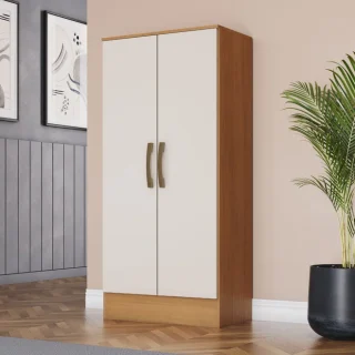 Roupeiro Multiuso 1300mm 2 Portas Cinamomo/Off White